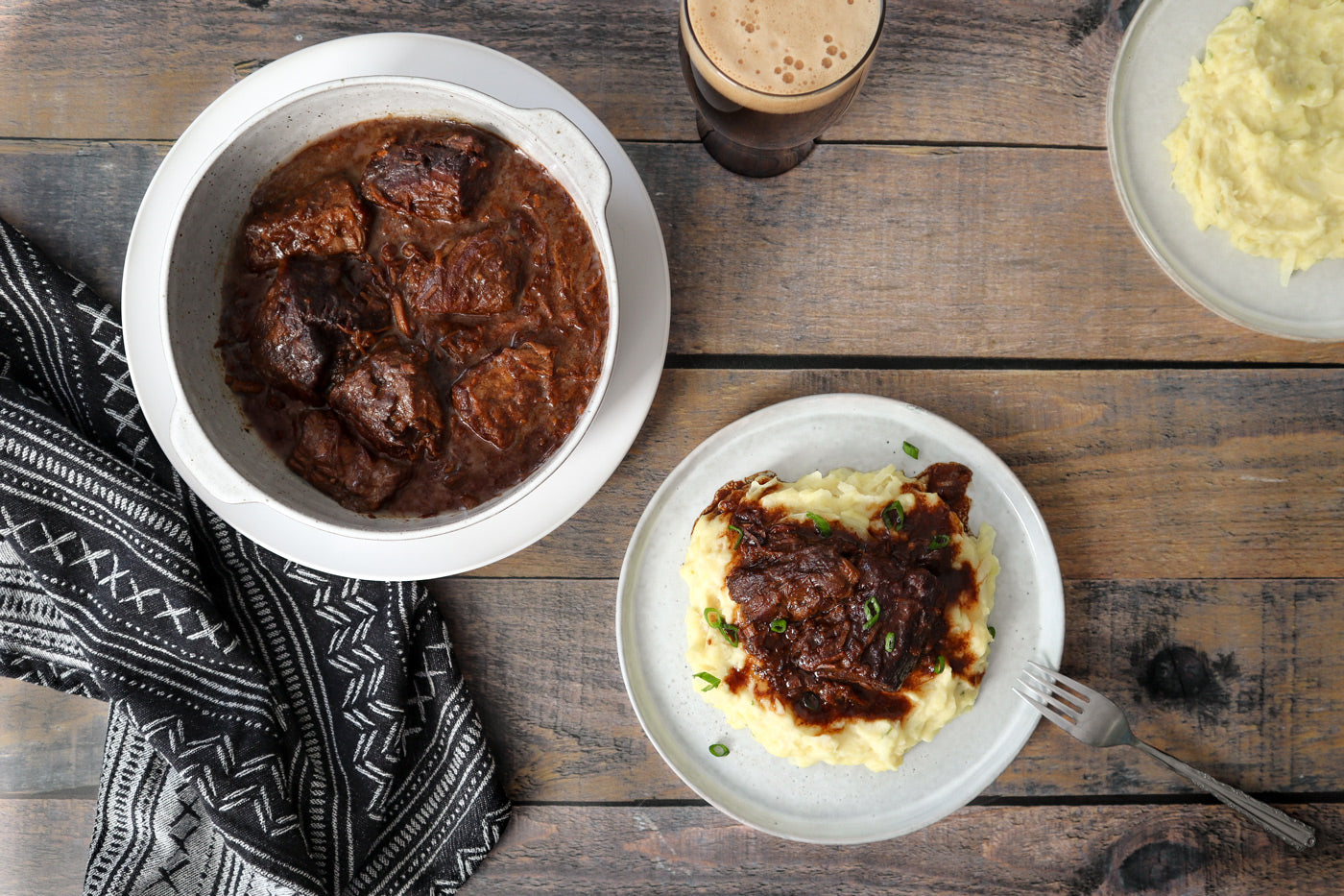 Guinness Braised Beef with Colcannon
