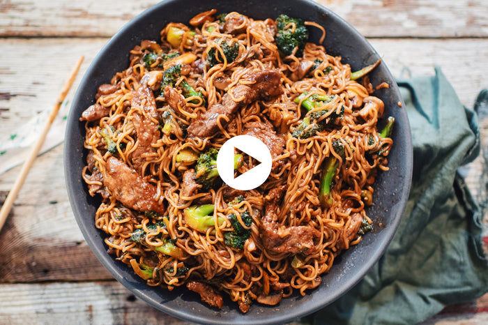 Beef & Broccoli Sautéed Noodles (VIDEO)