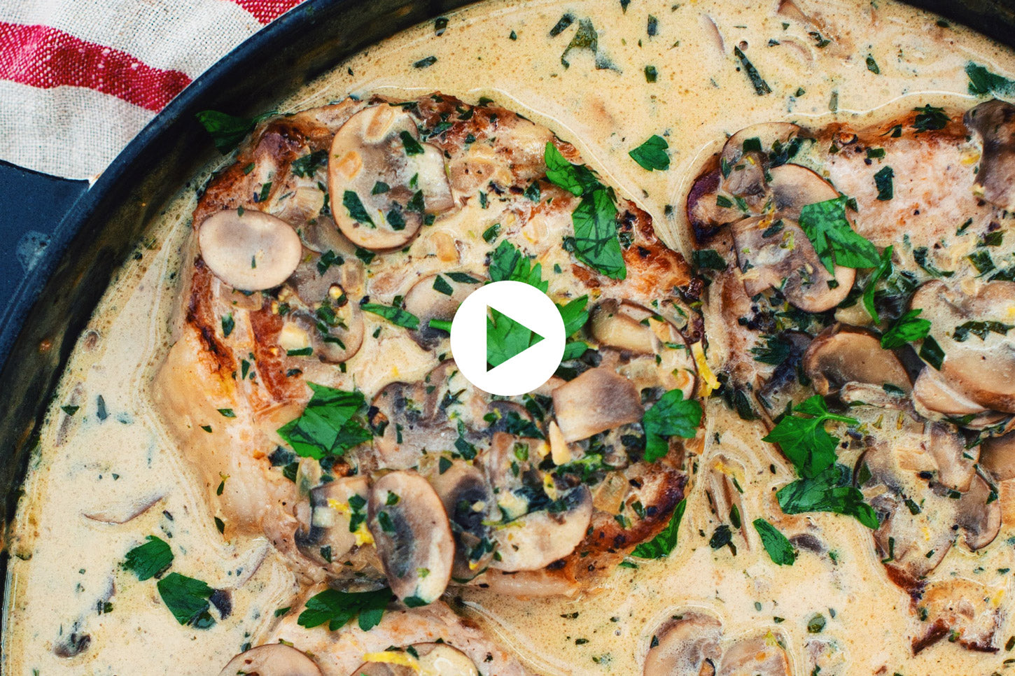Pork Chops with Creamy Mushroom Sauce (VIDEO)